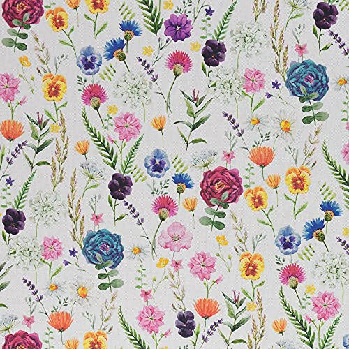 Canvas | Dekostoff | ULRICH | Blumen, beige | Meterware