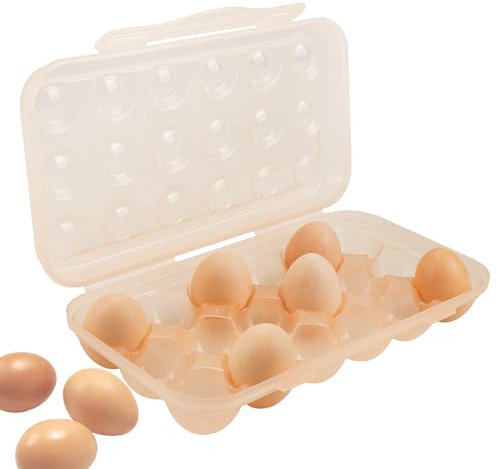 MKNZOME 18 Griglia Porta Uova da Frigo, Portauova Frigorifero Plastica Trasparente Contenitore Uova per Cucina di Casa, Frigorifero,Feste, Campeggio, Picnic, Escursionismo, Viaggi