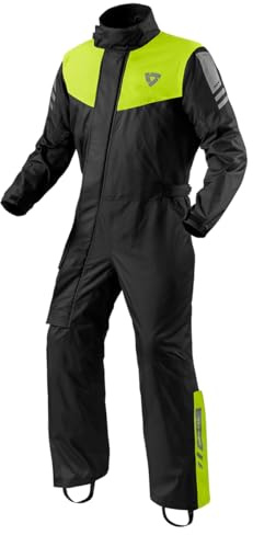 REV'IT! Revit Pacific 4 H2O 1-Teiler Motorrad Regenkombi, schwarz/gelb, 3XL