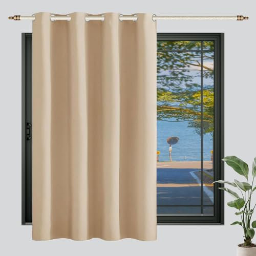 LIUWEIE Verdunklungsvorhänge mit Ösen 135 x 190 cm 1Er Set (B X H) Modern Und Langlebig Haustür Vorhänge, Samtvorhang mit Ösen für Schlafzimmer Wohnzimmer, Creme Farben