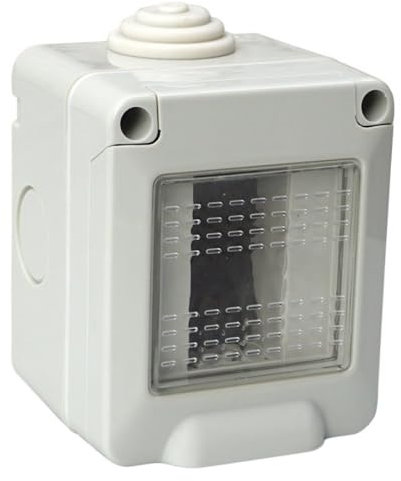 Contenitore grigio da parete per moduli, compatibile con Vimar Plana, 1 modulo, IP55 da esterno, Scatola per impianto elettrico, tecnopolimero ad alta resistenza, per pulsanti, prese, interruttori