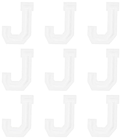sourcing map Iron on Letter Patches 2 Alphabet J Iron on Embroidered Patch Sew on Letter Stickers Applique for Repairing Clothing Jeans Shoes Hats DIY(White, Pack of 9)