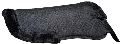 Brama West Sattelpad Pferd mit Kunstfell | Sattelunterlage anatomisch geformt, stoßdämpfend & rutschfest | Rückenlänge ca. 59 cm