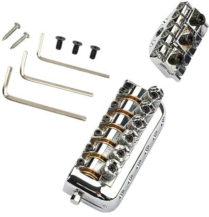 Puente fijo de aleación de 6 cuerdas, puente de bajo eléctrico, cuerda ajustable, accesorios de bajo para guitarra eléctrica