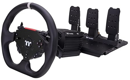 Thermaltake G15 Direct Drive Racing Wheel with Pedals Bundle; 15Nm Direct Drive Base; Hall Effect Pedals; 13-inch Wheel; Quick Release; Emergency Stop; Compatible with Sim Cockpit; GRB-G15-DGT3BB-01