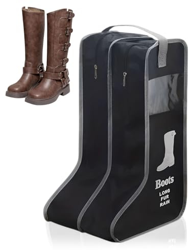 SCJJZ Borsa per stivali da equitazione di tasche portatili, con maniglia, porta stivali equitazione, borsa porta scarponi, borsa per scarpe da viaggio con cerniera, antipolvere, per stivali alti
