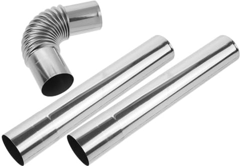 TINEASUR Stainless Steel Flue Chimney Extension Tube Lightweight High-Temperature Resistant Easy to Install Exhaust Vent for Home Heating Stove Kit