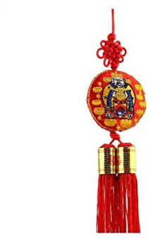 lachineuse - Pendentif Porte Bonheur Feng Shui 30 cm - Porte-Bonheur Chinois à Suspendre - Amulette Japonaise - Omamori Porte Chance - Coloris Rouge - Cadeau Chine Japon Asie - Richesse & Fortune