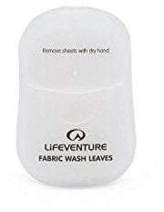Lifeventure Travel Fabric Wash Leaves x50 Foaming Paper Fabric Wash Flakes for Home Travel Camping Hiking and Outdoor Activities