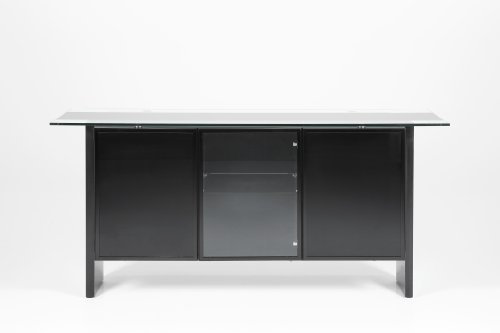 Actona Drehstuhl und Hocker Verdi - schwarz, Lederoptik, Chromgestell