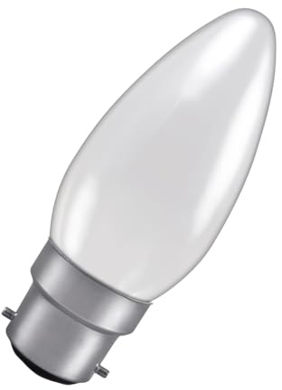 sel#42 - B22d 25W Candle Opal ( White ) Bayonet Cap ( BC ) Bulb