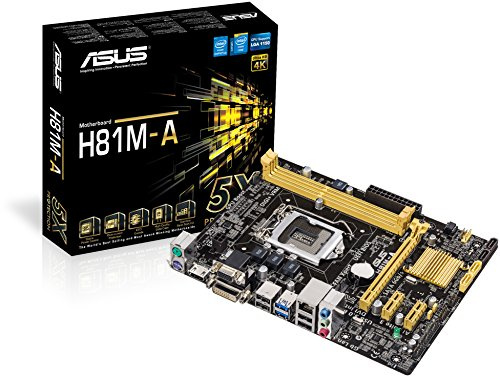 Asus H81M-A Haswell Mainboard Sockel 1150 (ATX, Intel H81, 16x PCIe, DDR3 Speicher)