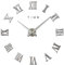 FAS1 Moderne DIY Große Wanduhr Big Armbanduhr Aufkleber 3D Spiegel Aufkleber Römischen Ziffern Wanduhr Home Office Abnehmbarer Dekoration (Akku Nicht Enthalten) Silber