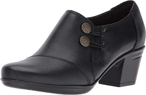 Clarks Women's Emslie Warren - Zapato Estilo mocasín, sin Cordones, para Mujer, Negro -, 42.5 EU