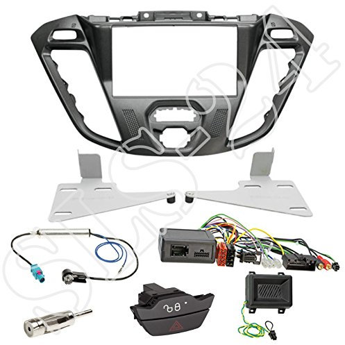 Autoradio 2-DIN Blende Pegasus+ CAN-Bus Lenkradfernbedienungsadapter auf Pioneer-Radio+ Fakra Antennenadapter Phantomeinspeisung+ Ford Ersatz Warnblinkschalter für Ford Transit+ Tourneo Custom