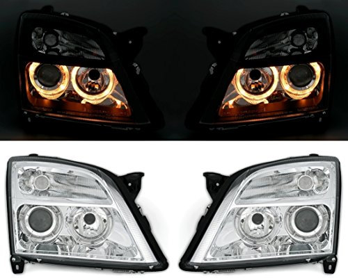 Depo Angel Eyes Scheinwerfer Set Klarglas Chrom mit Standlichtringe