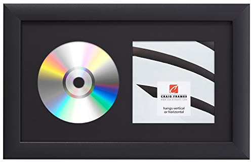Craig Frames 7 x 12 schwarz CD Display Badteppich komplett W/2,5 cm breit Rahmen schwarz (cd1wb3bk)