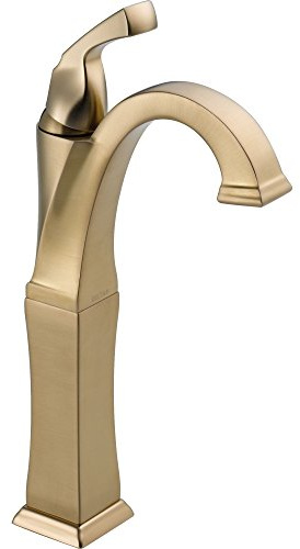 Delta Faucet Dryden Vessel Sink Faucet, Gold Vessel Bathroom Sink Faucet, Gold Bathroom Faucet, Bathroom Sink Faucet, Vessel Faucets, Faucet for Bathroom Sink, Champagne Bronze 751-CZ-DST