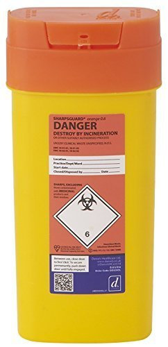 Sharpsguard DNDD509OL Sharps Bin, 0.6L, Orange