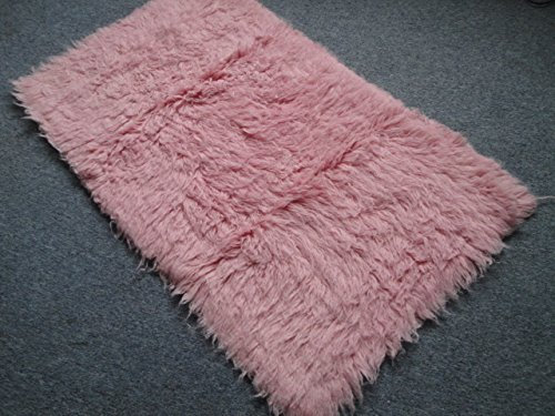 orientbazar24 Flokati ca 140 x 070 cm PINK aus Griechenland 100% Reiner Schurwolle 1300 Gramm Qualität