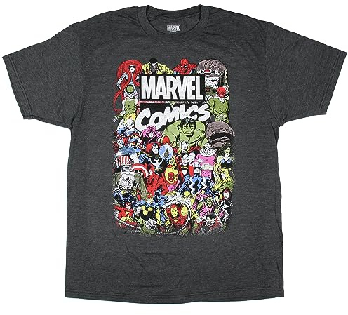 Marvel mens Marvel Men's Avengers Comics Crew T-shirt T Shirt, Charcoal Heather, X-Large US