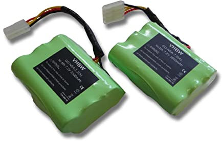 vhbw Sparset 2X Batterie Ni-MH 3500mAh (7.2V) pour aspirateur Neato Signature, Pro, Robotics XV-25 remplace 945-0005, 945-0006, 945-0065.