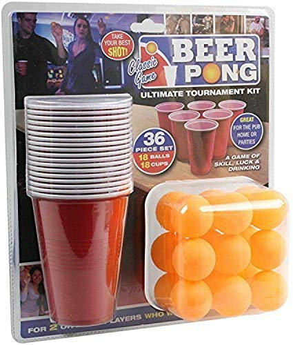 PMS 619028 36-teiliges Bierpong-Set in doppelter Blisterkarte, rot, 36 Stück (1 Stück)