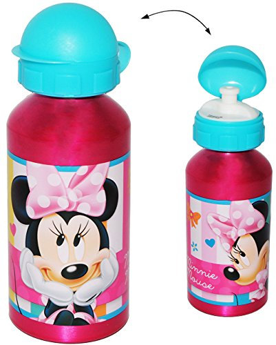 alles-meine.de GmbH Alu Trinkflasche/Sportflasche - auslaufsicher - Minnie Maus - aus Aluminium 450 ml - für Kinder - Aluflasche 0,45 Liter / 450 ml - Flasche - Mädchen/F..