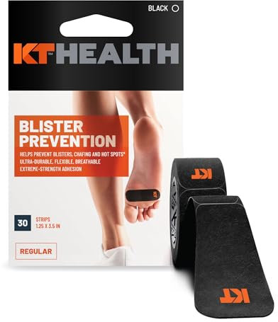 KT Tape Unisex-Erwachsene KT Performance Klebeband zur Verhinderung von Blasen, Schwarz, 3.5” Strips