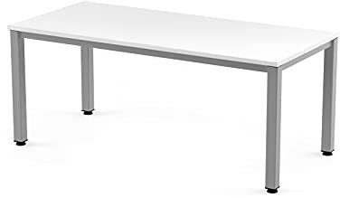Rocada - Escritorio Moderno y Funcional para Oficina y Estudio en Casa | Estructura de Acero Duradera | Mesa de Estudio Estilo Nórdico | Montaje Sencillo, Gris + Tablero Blanco, 160x80 cm