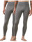 LAPASA Herren Innenfleece Thermo Unterhose, warme Funktionsunterwäsche Thermohosen M10, Hellgrau (2 Pack), M