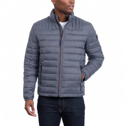 Tommy Hilfiger Herren Ultra-Loft leichte verstaubare Pufferjacke, (Standard, Groß und Hochgewachsen)