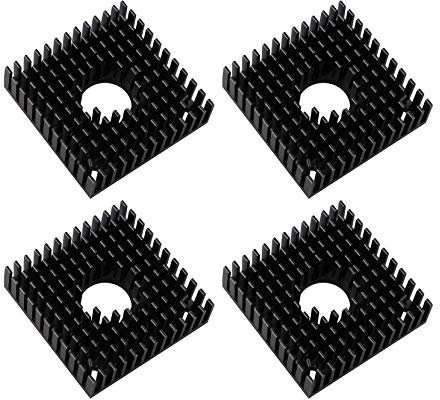 Jopto 4Pcs 3D Printer Accessories 40mm Heatsink Black Aluminum 40x40x11mm Cooler Heat Sink for Cooling 3D Printers Makerbot MK7/MK8, TEC1-12706 Thermoelectric Peltier Cooler