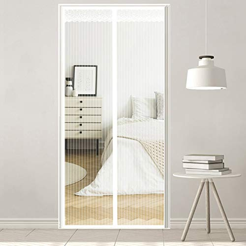 AMZERO Magnet Fliegengitter Balkontür, 75x205cm Insektenschutz Fliegengitter FüR Fenster mit Heavy Duty Mesh für Balkontür Terrassentür Wohnzimmer, Weiß