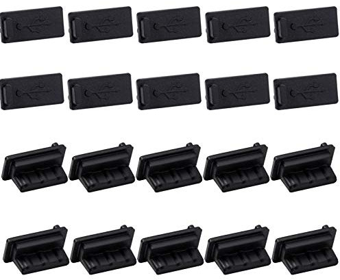 Xinzistar 20Pcs Silicone USB Anti-Dust USB Port Silicone Dust Cover 2.0/3.0 Port Plug Cover Cap Female Jack Interface Anti Dust Protector Compatible with Tablet Pc Notebook Laptop