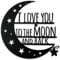 Ripeng I Love You to The Moon and Back Wall Art Moon Metal Wall Decorations Hanging Wall Plaque Sign with Love Quote Monogrammed Home Decor for Anniversary Valentine's Day (Black,12 Inch)