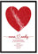 Personalisierte Sternenkarte - Sternenhimmel Poster - Die Sternenkarte vom Wunschdatum mit Wunschtext - Personalisiertes Geschenk für Paare - Kennenlernen, Verlobung, Hochzeit (Rot/Weiss)
