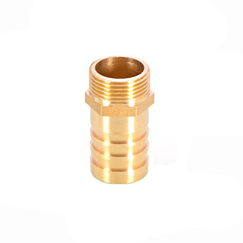 1 Stück BSP Schlauchanschluss Messing Stecker Fitting G 3/4x25mm, Schlauch Barb Schwanz männlich BSP Außengewinde Adapter