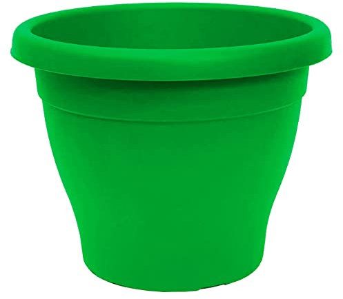 Acan Tradineur - Maceta de plástico Redonda para Plantas y Flores Mediterránea con Orificios Inferiores. Recipiente, macetero para jardín Exterior e Interior del hogar - Color Verde - 60 cm