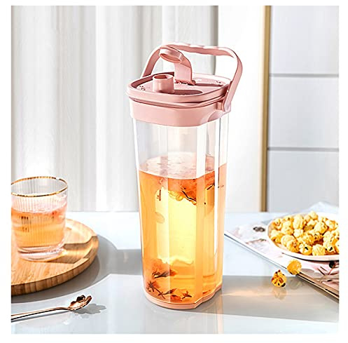 Jus Carafe d'eau Bouteille d'eau froide en plastique avec une échelle précise à haute température pichet résistant à la poignée pour le thé parfumé, la limonade, les boissons Thé Cruche
