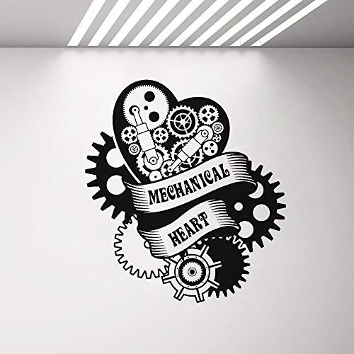 NSRJDSYT Mécanique Coeur Mur Vinyle Decal Garçon Chambre Moteur Garage Art Stickers Muraux Amovible Home Room Decor Stickers 42x46cm