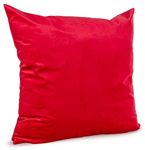 ANRO Kissenbezug Kissenhülle Kissen Deko-Kissen Sofa Kissen Couch Kissen Samt Theaterrot 50x50cm mit Füllung
