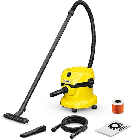 Kärcher Nass-/Trockensauger WD 2 Plus V-12/4/18/C, Blasfunktion, Leistung: 1000 W, Kunststofflbehälter: 12 l, Saugschlauch: 1,8 m, inkl. 3,5 Meter Saugschlauchverlängerung