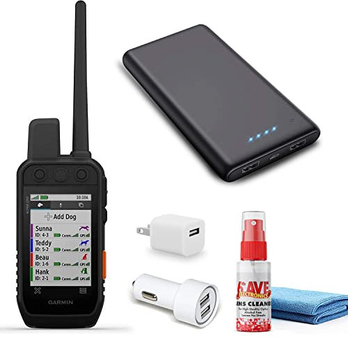 Garmin Alpha 200i Dog Tracking Handheld utilizza la tecnologia inReach, touchscreen da 3,6 pollici leggibile alla luce solare (010-02230-50) con power bank portatile, adattatore USB, caricabatteria da