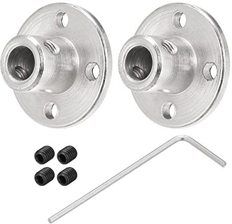 sourcing map 2 Stück Flanschkupplung Verbinder Wellenachsenbeschläge 6mm für DIY RC Modellmotoren mit 4 Stück Befestigungsschraube 1 Stück M1.5 Sechskantschlüssel