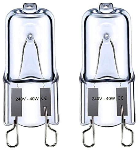 Gizmoos Halogen G9 300 Degrees C Lamp for Ovens, Cookers, and Microwaves - 40W, 230V, 2 Pack