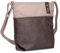 Zwei Damen Umhängetasche JANA J10 Crossbody Bag 5 Liter Handtasche im Canvas-Stil im Bicolor-Design + passender Kosmetikbeutel/Geldbeutel gratis (chocolate)