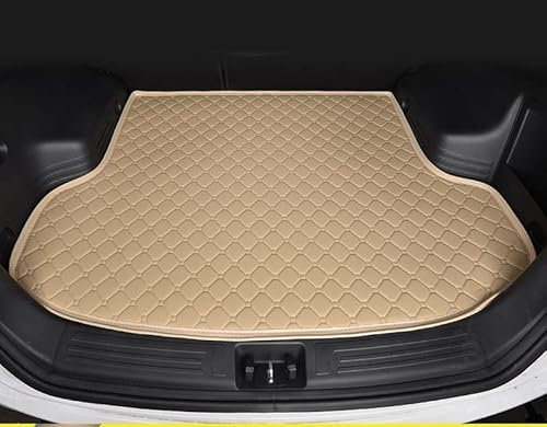 ELOKO Auto Leder Kofferraummatten für BMW 4er Gran Coupe/Series-4 M4 / i4 | 420i 420d 430i, Cargo Teppich Kratzfest rutschfest Kofferraum Schutzmatten Zubehör,Beige