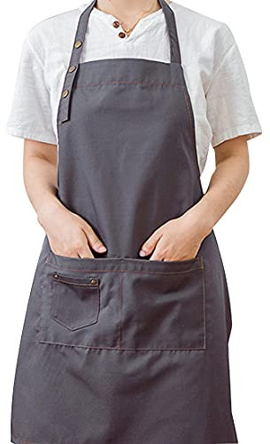 ROXXR Arbeitsschürze Werkzeugschürze Küchenschürzen Latzschürze Schweißerschürze Verstellbar für Garten Schreiner Maler Werkstatt Garage grau