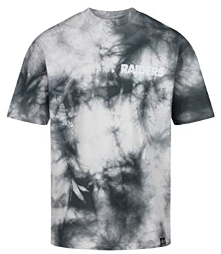 Recovered NFL T-shirt, jersey, amerikansk fotboll, fantröja, laglogotyp, hjälm, tie-dye, sommar, överdimensionerad, T-shirt raiders-grå #32764, XL